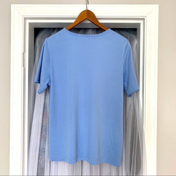 Alfred Dunner Short Sleeve T-shirt - Blue with Pineapple Appliqué - Picture 7 of 7